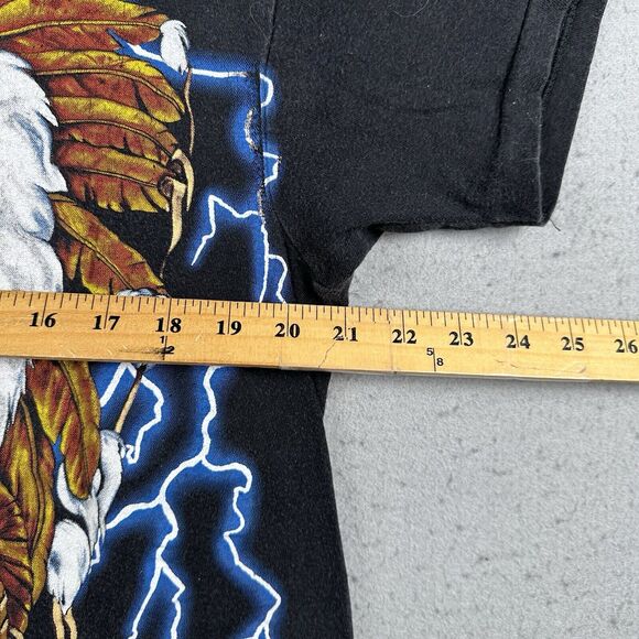 Vintage American Thunder Shirt‎ Large Native American Wolf AOP Short Sleeve - Picture 9 of 16